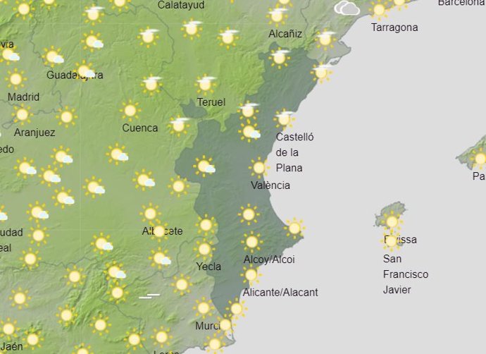 El tiempo en la Comunitat este jueves, 26 de agosto.