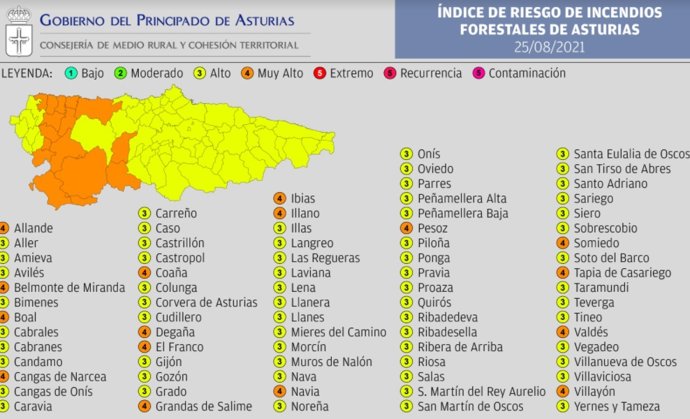 Indice de riesgo de incendios forestales