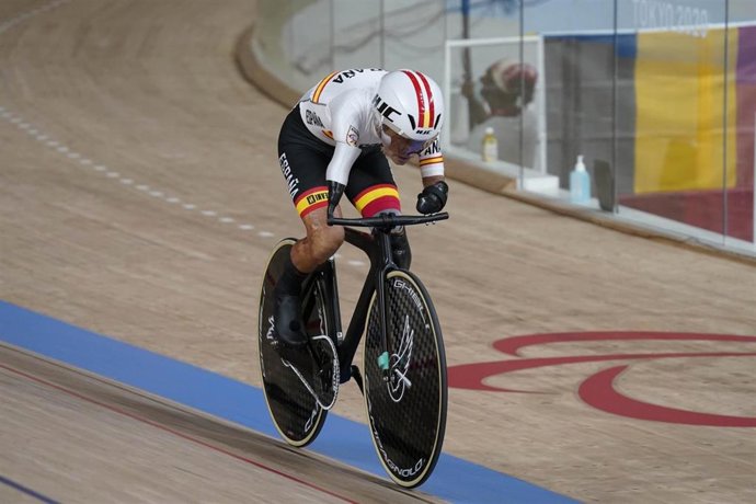 El ciclista paralímpico español Ricardo Ten, en la prueba de persecución C1 de los Juegos Paralímpicos de Tokyo 2020