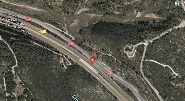 Lugar donde se ha registrado el incendio en la A-3