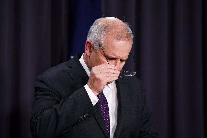 Australian Prime Minister Scott Morrison speaks to the media during a press conference following a national cabinet meeting in Canberra, Friday, August 6, 2021. (AAP Image/Lukas Coch) NO ARCHIVING