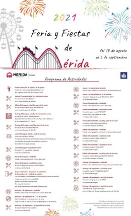 Programa de la Feria de Mérida 2021 en lectura fácil