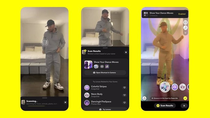 Nuevas funciones de escaneo de Snapchat.