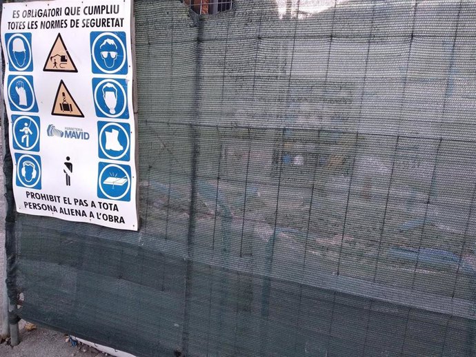 La entrada de una obra en Andorra la Vella (Andorra)