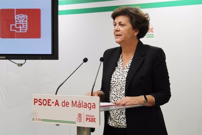 Fuensanta Lima, vicesecretaria general del PSOE de Málaga, en rueda de prensa en una imagen de archivo