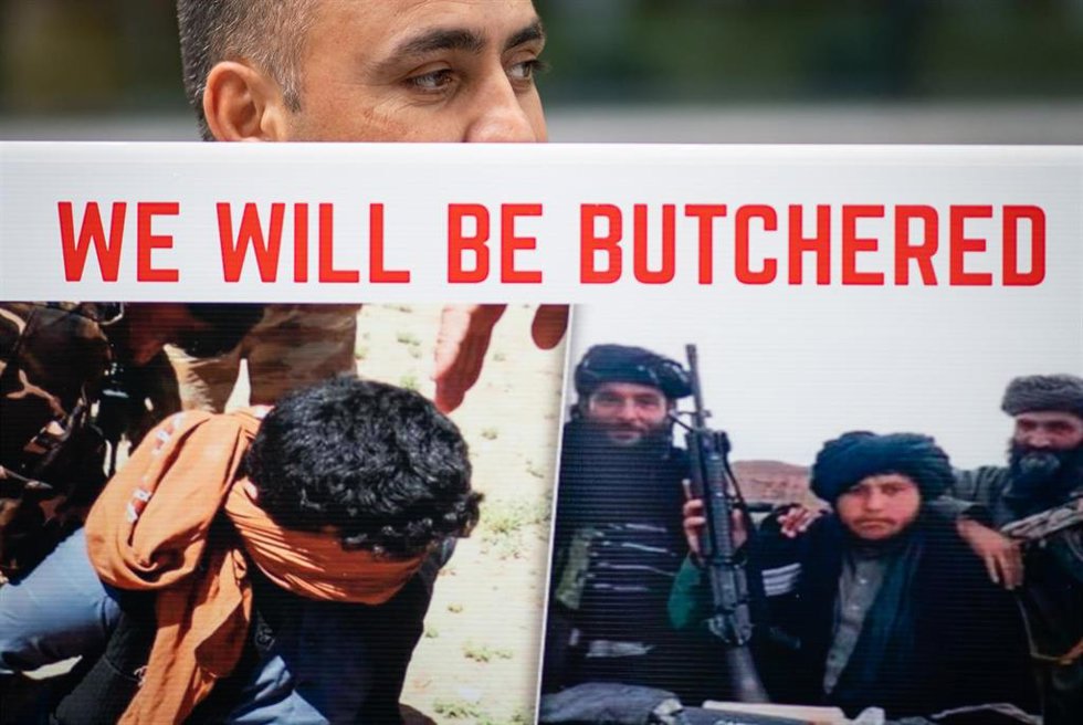 Protesta por los refugiados afganos en Londres 