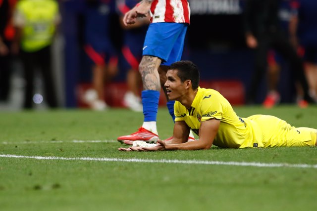 Aissa Mandi of Villarreal laments an own goal during the spanish league, La Liga Santander, football match played between Atletico de Madrid and Villarreal CF at Wanda Metropolitano stadium on August 29, 2021, in Madrid, Spain.