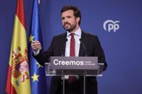Casado celebra el alza en las encuestas del PP: "El cambio sigue avanzando"