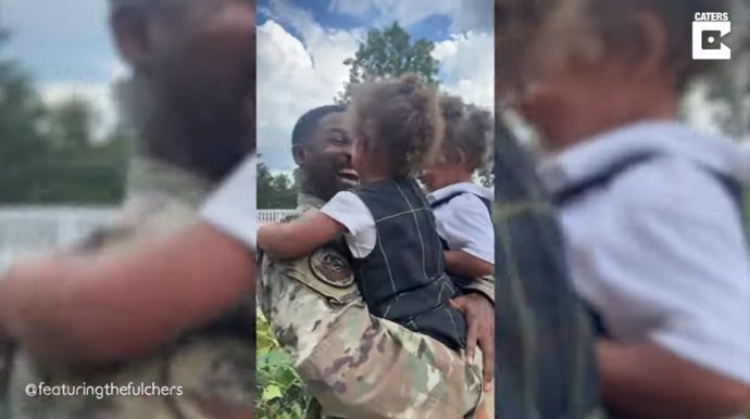Este militar y padre de familia se reúne con sus hijas tras cinco meses sin verse en un emotivo vídeo