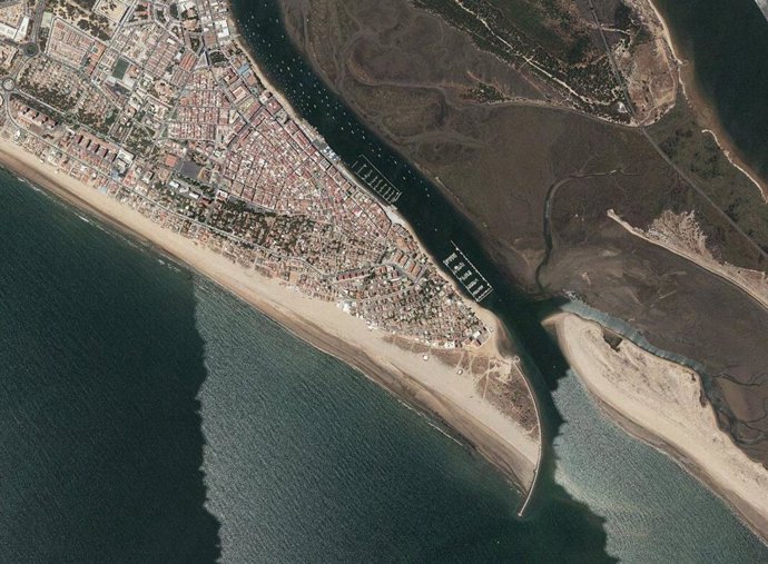 Imagen aérea de Punta Umbría (Huelva).