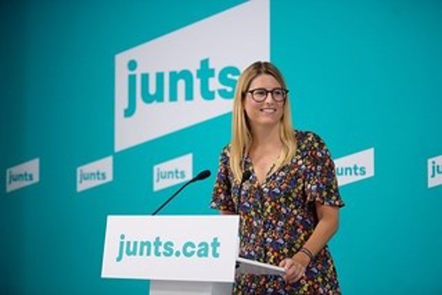 La vicepresidenta de Junts, Elsa Artadi, en la roda de premsa