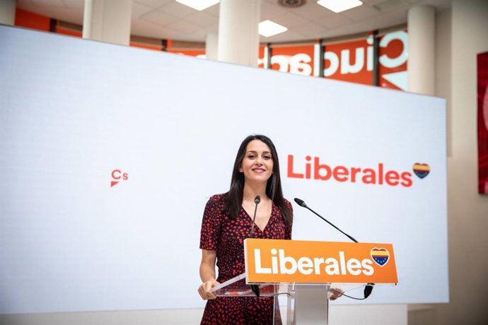 La presidenta de Ciudadanos, Inés Arrimadas, este lunes.