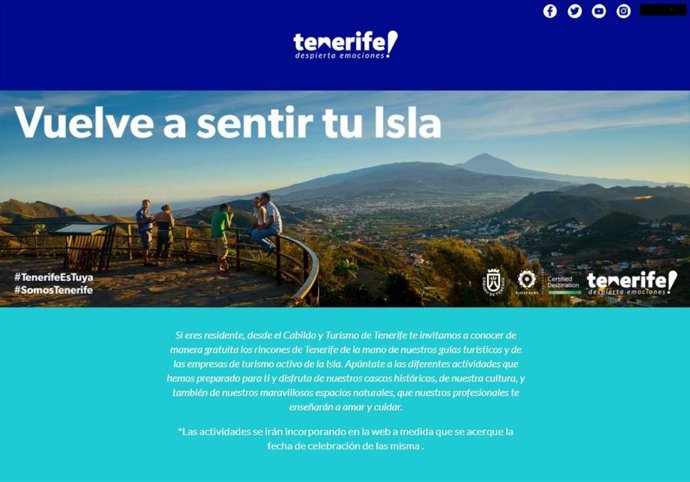 Campaña 'Vuelve a sentir tu isla' del Cabildo de Tenerife