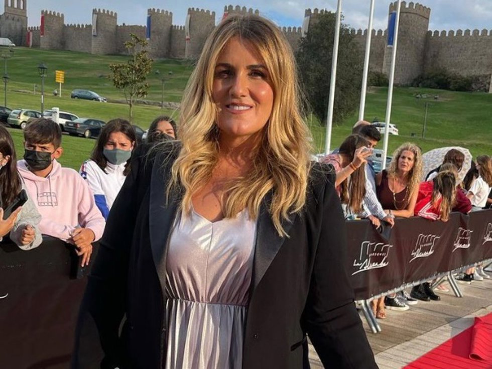 Carlota Corredera, a su llegada a los Premios La Alcazaba, en Ávila