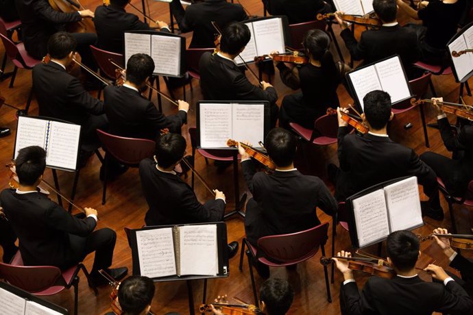 Músicos de una orquesta de música clásica.