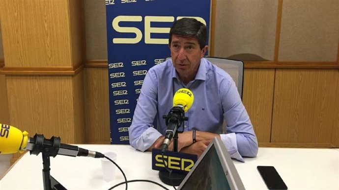 Imagen de la entrevista del vicepresidente de la Junta y coordinador autonómico de Cs, Juan Marín, en la Cadena Ser.
