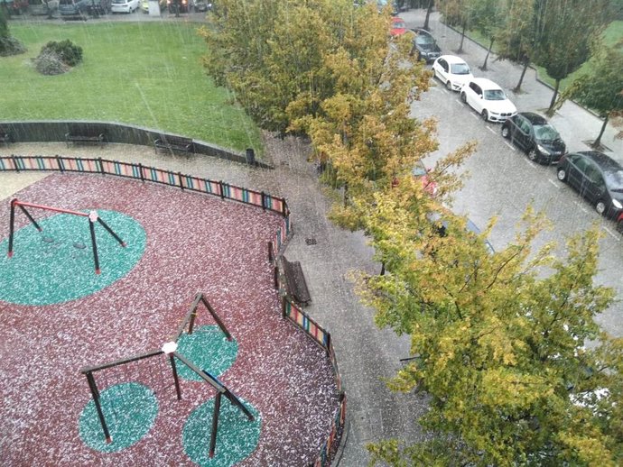 Tormenta con granizo en Ourense