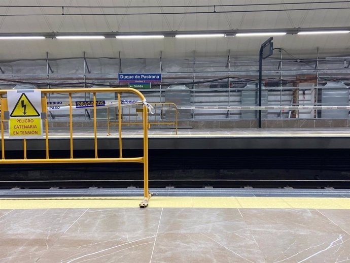Obras de mejora en la estación de Metro de Duque de Pastrana