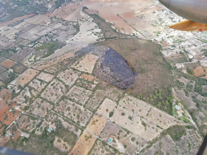 Incendio en el Puig de Son Manxo (Mallorca).