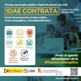 IDAE lanza un proceso selectivo para cubrir hasta 95 plazas de personal laboral del grupo técnico