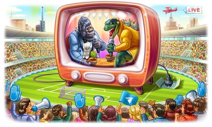 Emisiones en directo de Telegram sin límite de participantes.