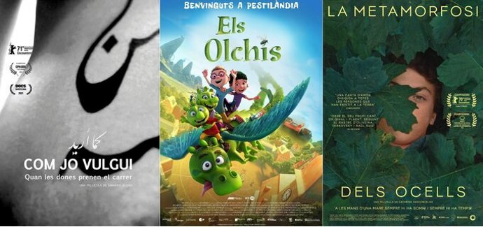 Cartel de las películas Els olchis, La metamorfosi dels ocells y Com jo vulgui (As I want).