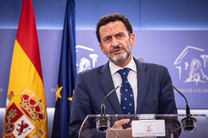 El vicesecretario general de Ciudadanos y portavoz adjunto en el Congreso de los Diputados, Edmundo Bal, en una rueda de prensa en la Cámara Baja.