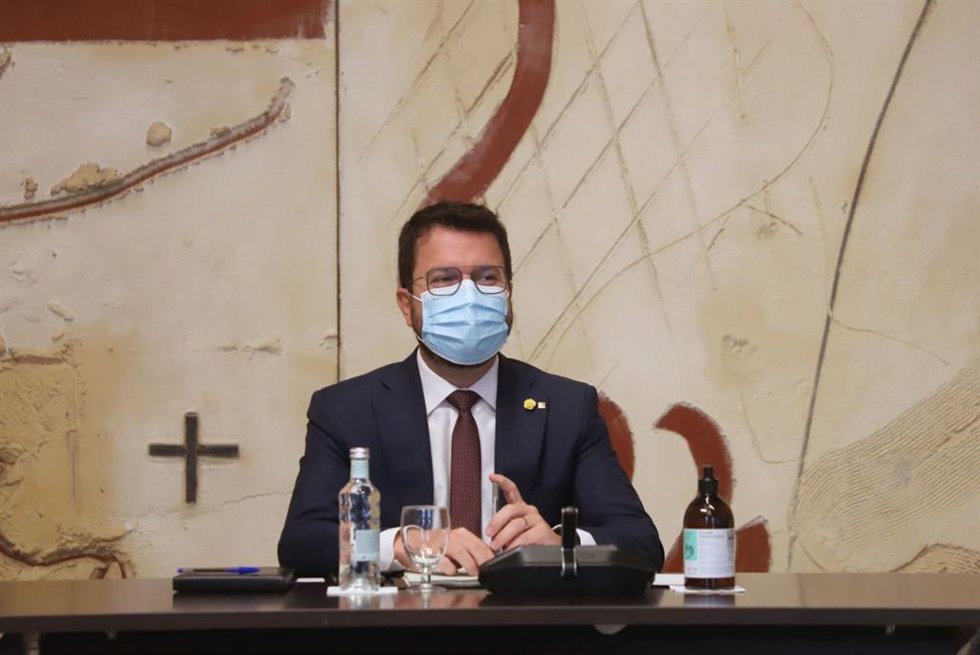 El presidente del Govern, Pere Aragons, en el Consell Executiu del 31 de agosto.