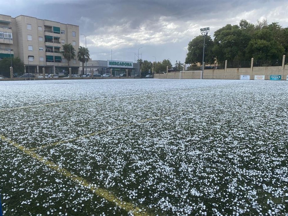 Efectos de la granizada en Antequera