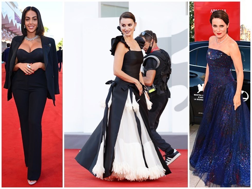 Georgina Rodríguez, Penélope Cruz y Aitana Sánchez Gijón, en la premier de 'Madres paralelas'