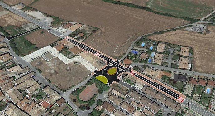 Ecreación de la nueva rotonda de acceso y salida a Monreal