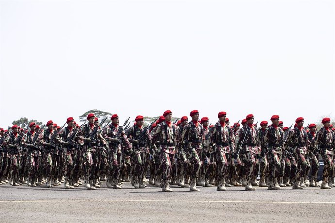 Archivo - Miembros de las fuerzas especiales del Ejército de Indonesia