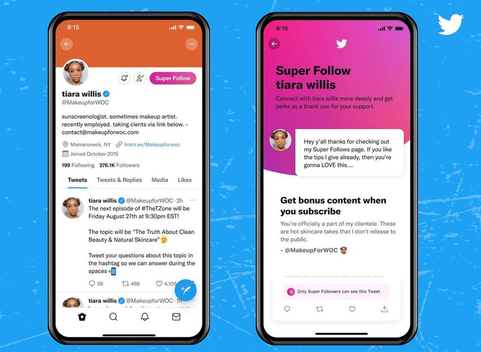 Super Follows en Twitter.