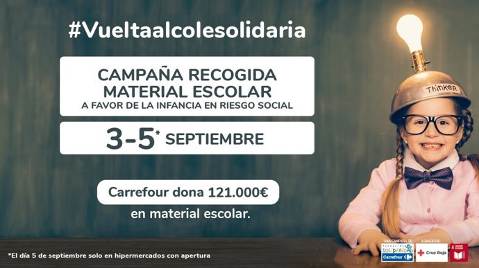 Cruz Roja y Fundación Solidaridad Carrefour han presentado la XIII edición de la 'Vuelta al Cole Solidaria'