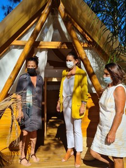 María Jesús Herencia en el camping Paloma de Tarifa