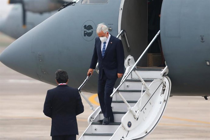 Archivo - El presidente de Chile, Sebastián Piñera, llega a Perú a finales de julio
