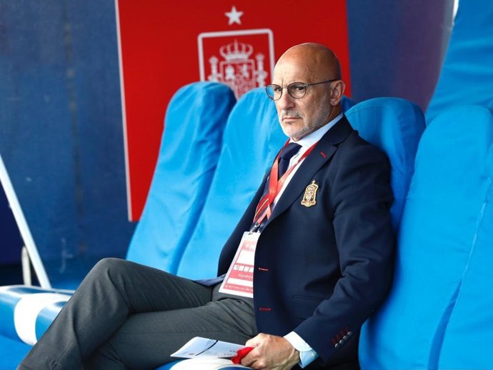 Archivo - Luis de la Fuente en el banquillo durante el España-Lituania