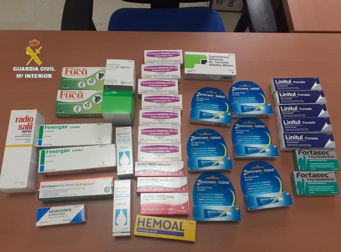 Medicamentos intervenidos en la parafarmacia.