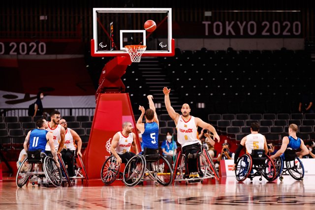 Imagen del partido entre la selección española y la de Estados Unidos en las semifinales de los Juegos Paralímpicos de Tokio