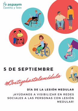 Cartel del Día de la Lesión Medular de Aspaym Castilla y León.