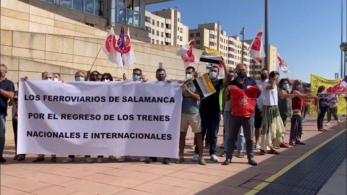 Protesta de los maquinistas en Salamanca