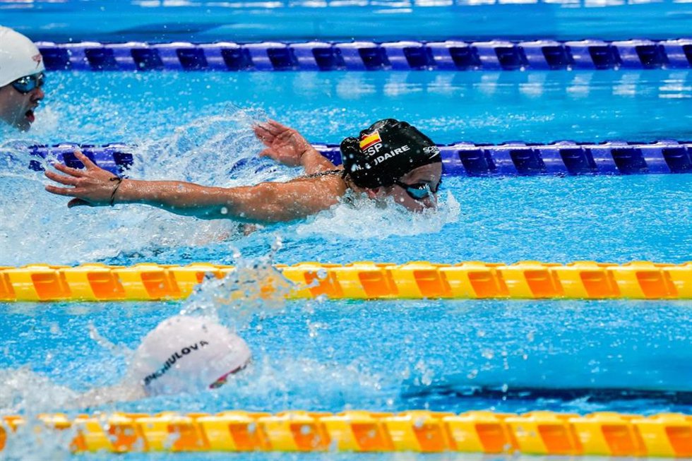 Archivo - Nahia Zudaire durante la final de los 100 mariposa S8 de los Juegos Paralímpicos de Tokio