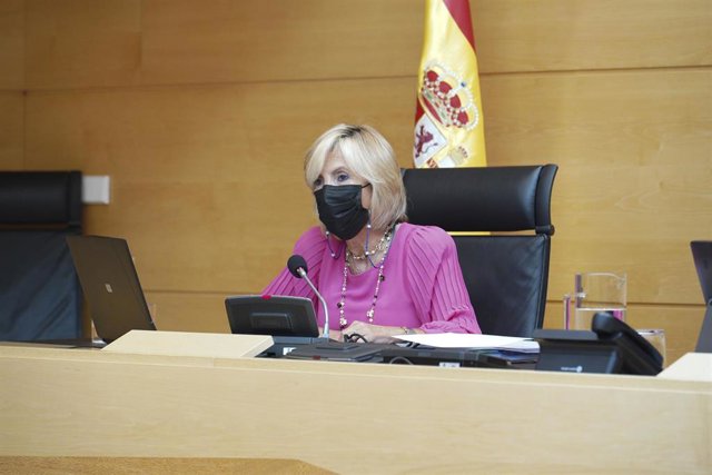 La consejera de Sanidad, Verónica Casado, en su comparecencia ante las Cortes.