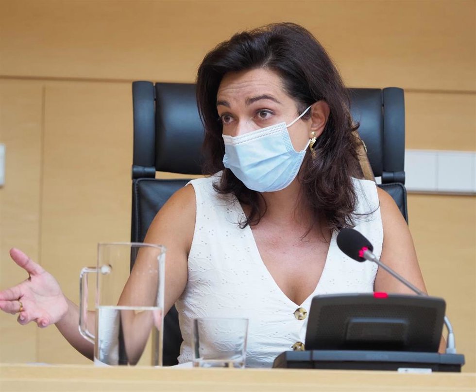 La procuradora del Grupo Socialista Alicia Palomo, en la Comisión de Transparencia, Ordenación del Territorio y Acción Exterior.