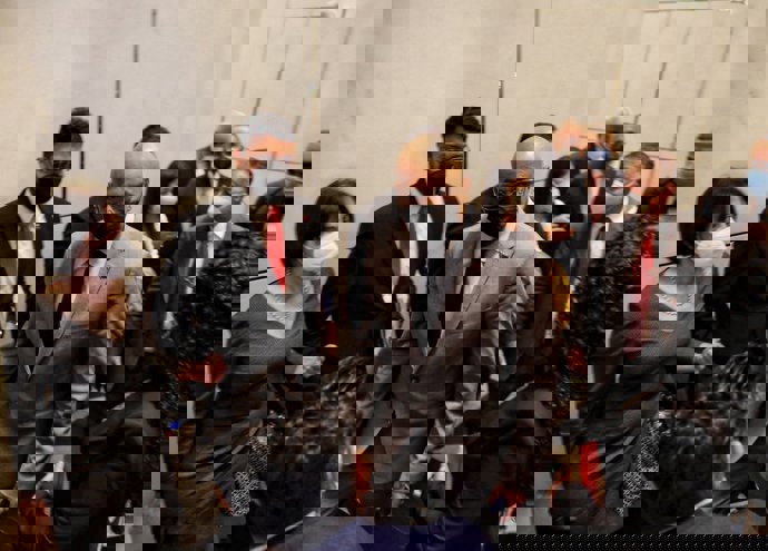 El jefe de la delegación del Gobierno para el diálogo en México, Jorge Rodríguez, a la salida de la primera reunión