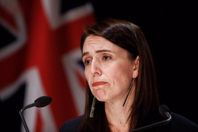 Prime Minister Jacinda Ardern during a press conference at New Zealand Parliament in Auckland, New Zealand, Friday, September 3, 2021. A Sri Lankan national injured six people at an Auckland supermarket on Friday in a terrorist attack. (AAP Image/Stuff 