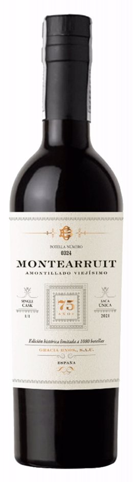 Botella de Montearruit Amontillado Viejísimo de 75 años.