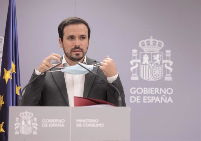 Archivo - El ministro de Consumo, Alberto Garzón, en una rueda de prensa el 22 de julio de 2021, en Madrid