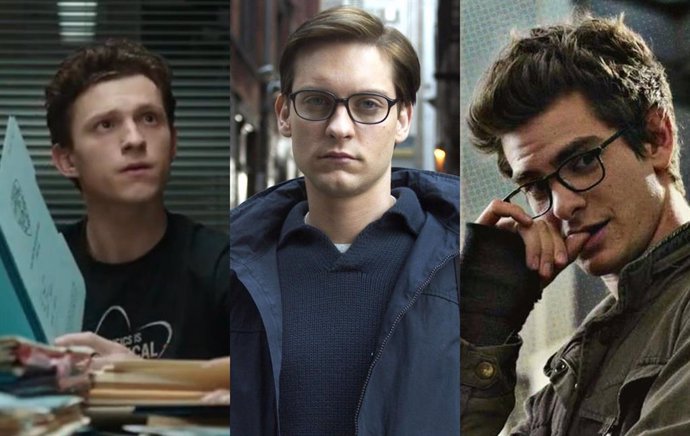 Tom Holland, Tobey Maguire y Andrew Garfield como Peter Parker