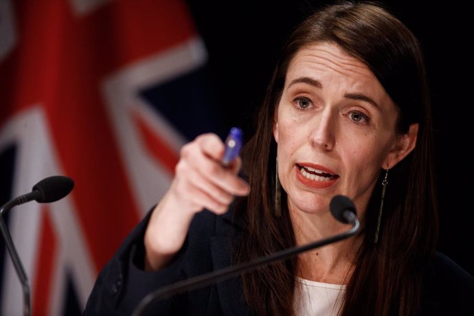 Prime Minister Jacinda Ardern speaks during a press conference at New Zealand Parliament in Auckland, New Zealand, Friday, September 3, 2021. A Sri Lankan national injured six people at an Auckland supermarket on Friday in a terrorist attack. (AAP Image